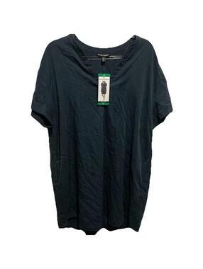 Hilary Radley Soft Ladies' Tencel Dress Pockets Vneck Soft, Navy Size XL